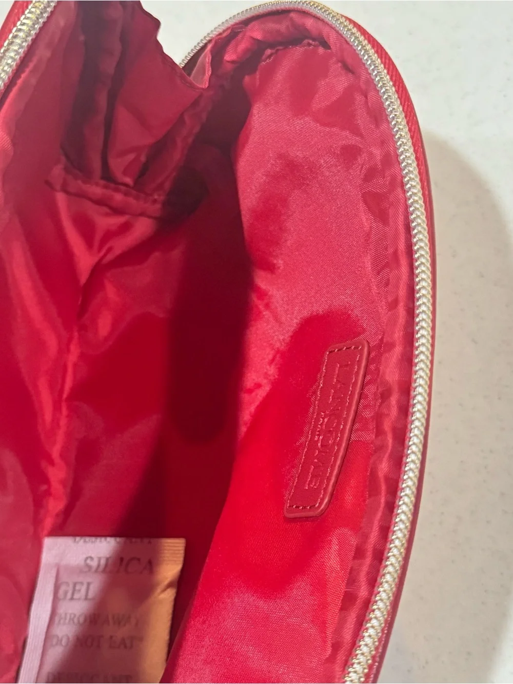 Lancôme Woven Cosmetic Pouch - Red NEW